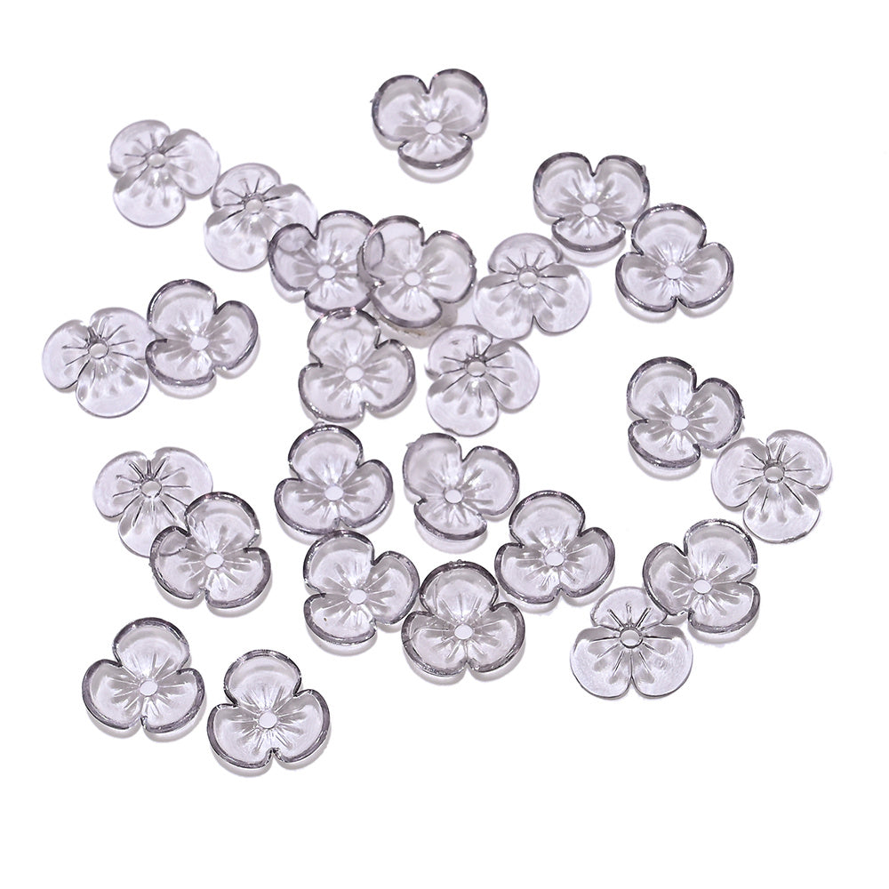 10mm Clear Acrylic Sakura Flower Beads