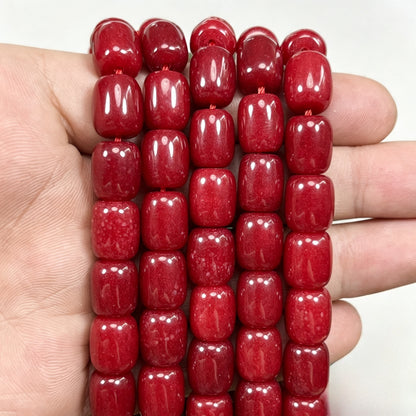 8 × 12mm Red Coral Natural Stone Spacer Beads
