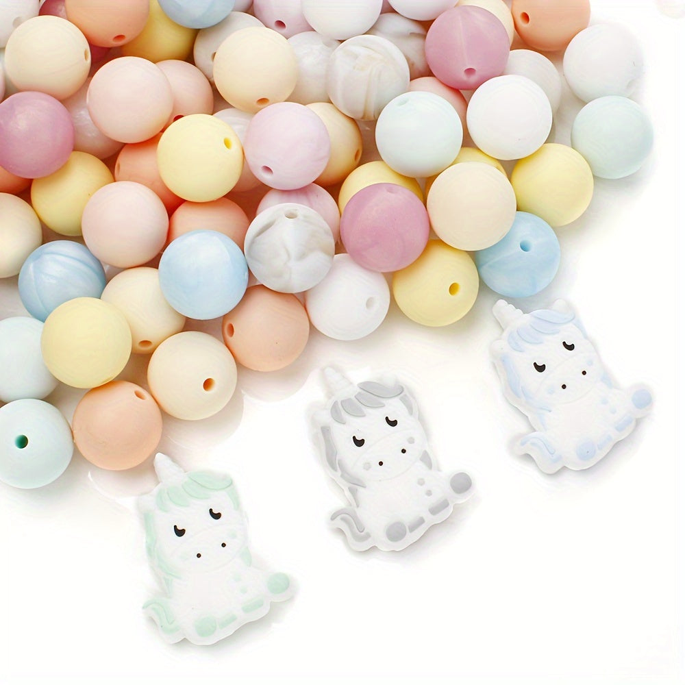 Silicone Unicorn Series Beads Set with Pendant