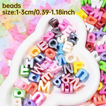 Golden / Silver Shiny CCB Big Hole Alphabet Beads, 10pcs