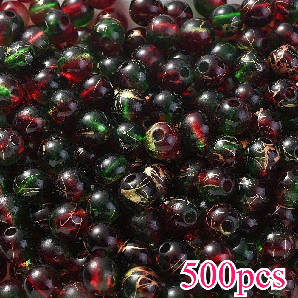 8mm Gradient Acrylic Golden Line Beads