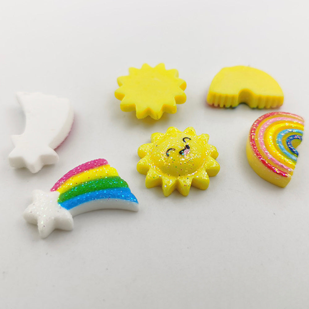Sunflower Rainbow Resin Flatback Beads