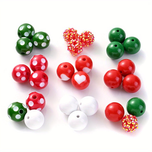 50pcs 16mm Christmas Colorful Acrylic Beads