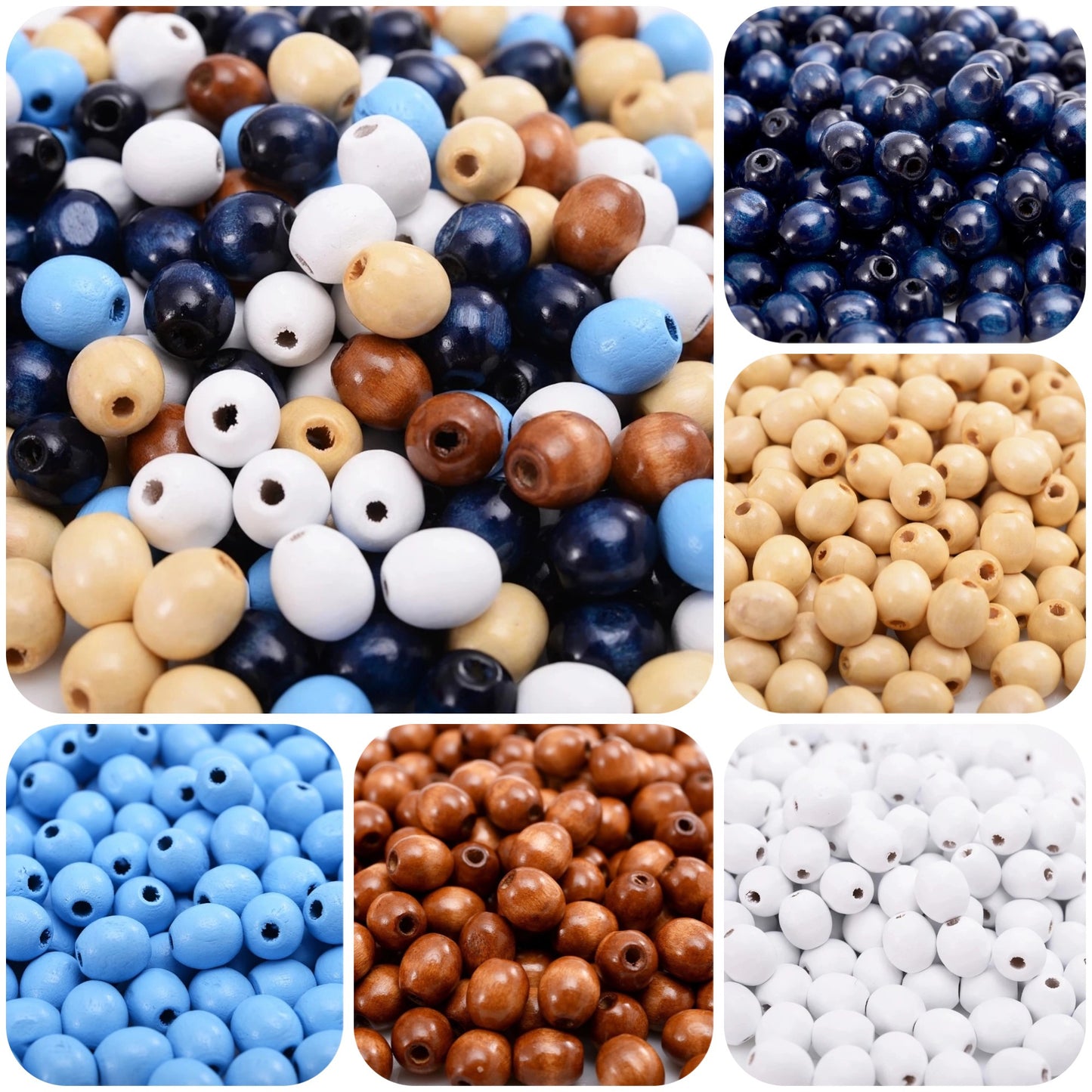 10/50pcs 9x10mm Oval Wooden Spacer Beads