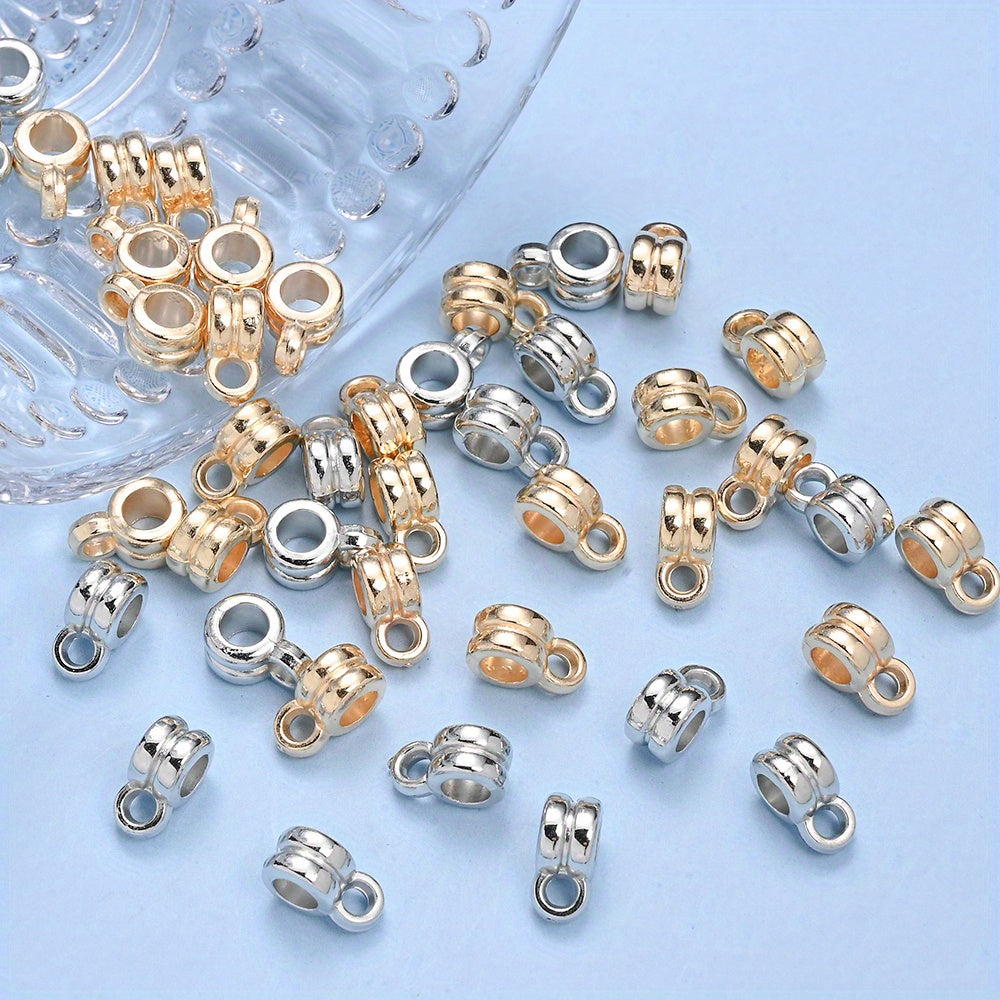 100pcs KC Golden & Silvery CCB Cylindrical Beads