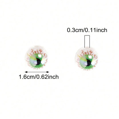 5/10/20pcs 16mm Mixed Color Evil Eye AB Plated Round Acrylic Beads