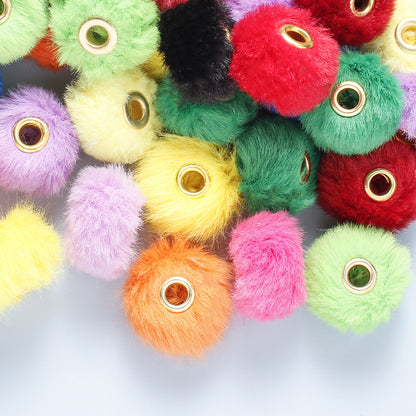 20mm Plush Pompom Focal Beads