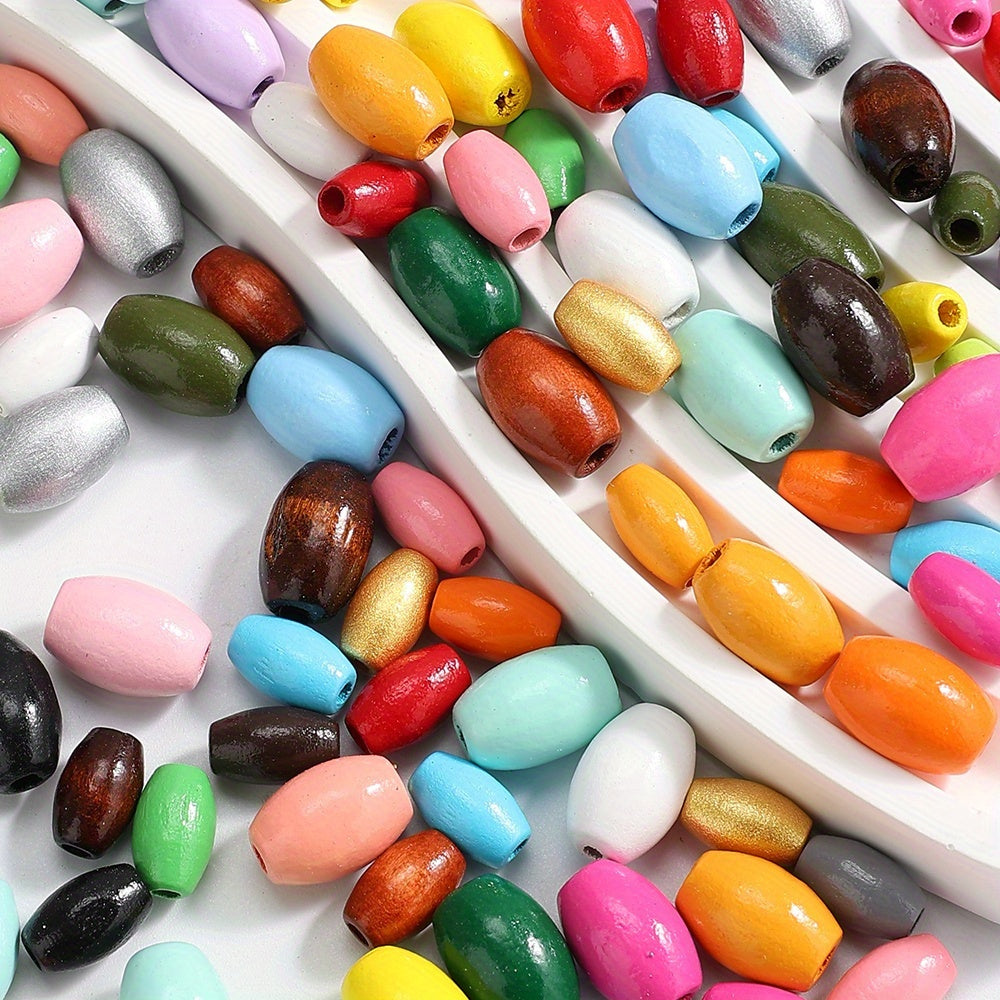 Oval Wooden Beads Set