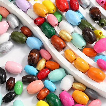 Oval Wooden Beads Set