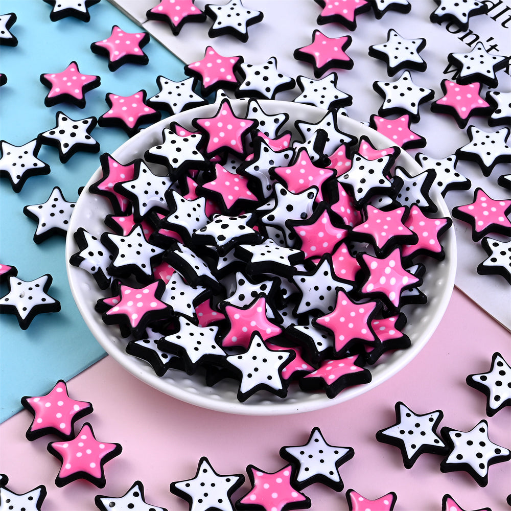 5pcs 19mm Star-Shaped Acrylic Beads