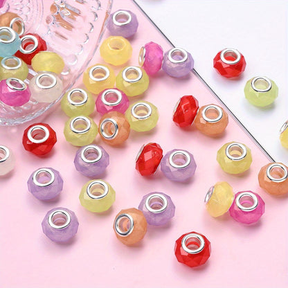 European Large Hole Faceted Acrylic Beads