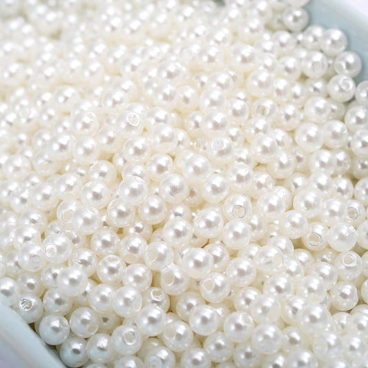 White Imitation Pearl Acrylic Beads