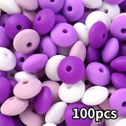 Assorted Silicone Lentil Abacus Focal Beads