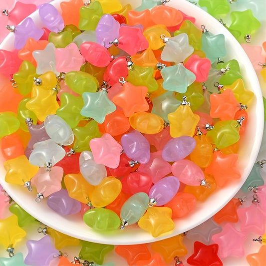 10pcs 18x20mm Acrylic Star Pendant Charms