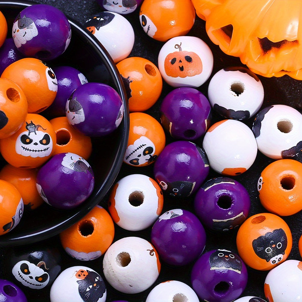 16mm Halloween Wooden Beads
