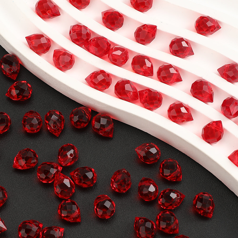 8x10mm Strawberry Water Drop Glass Beads