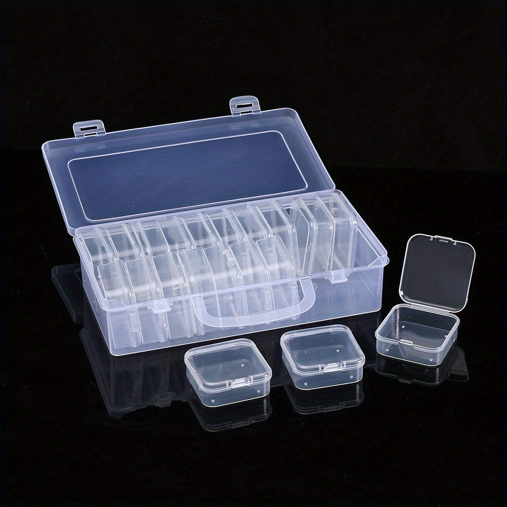 Transparent Plastic Beads Storage Box Set