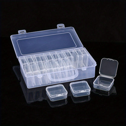Transparent Plastic Beads Storage Box Set