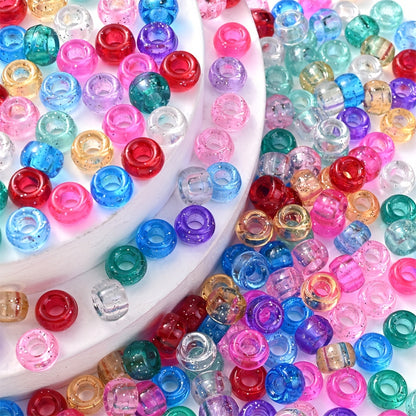Rainbow Color Gradient Faceted Glass Beads