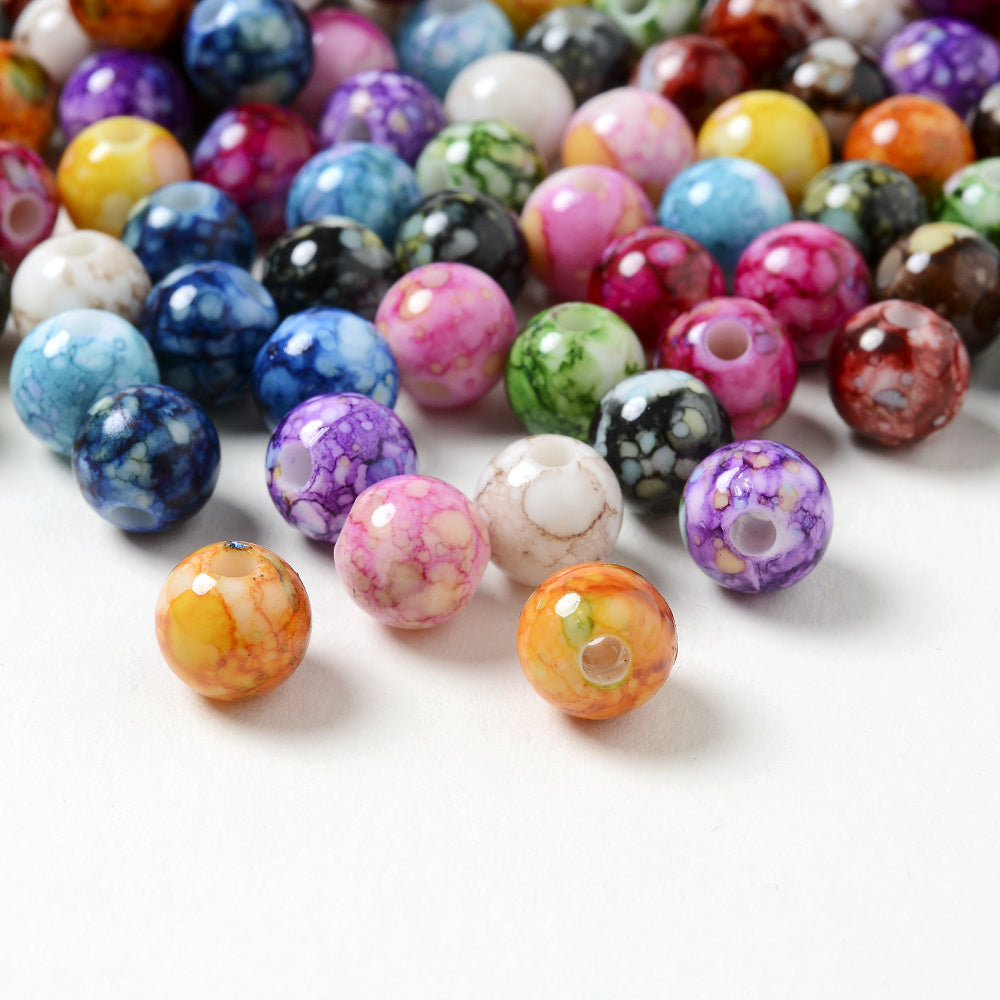 Gradient Round Acrylic Spacer Beads