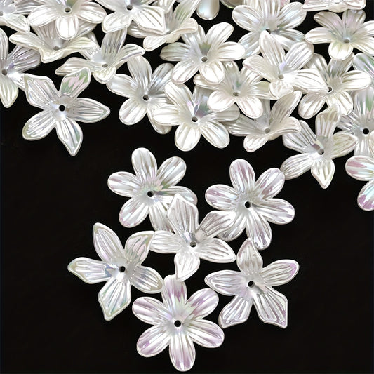 10pcs White Flower Acrylic Beads