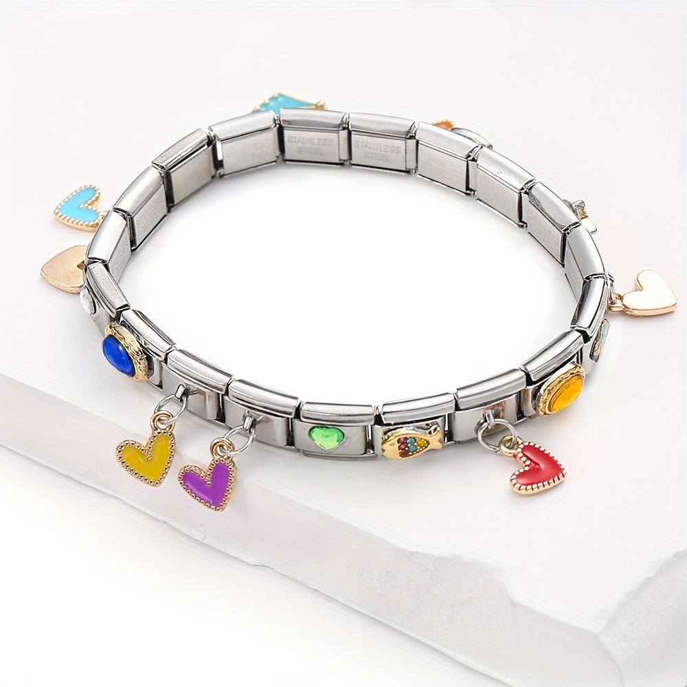 Heart Leaf Rhinestone Acrylic Beads Garland Chain