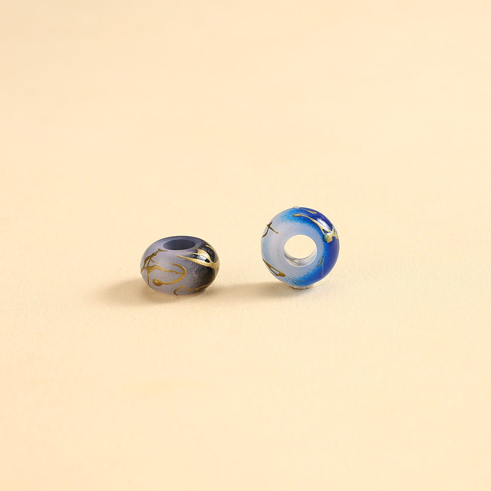 30pcs 9x14mm Golden Wire Acrylic Large Hole Beads
