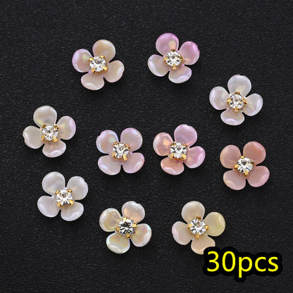 30pcs/set Four Petal Flower Acrylic Cabochon Beads