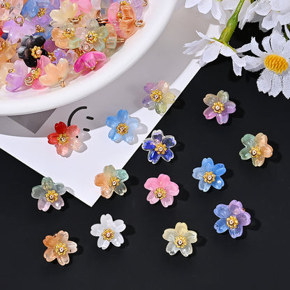Shiny UV Iris Flower Beads