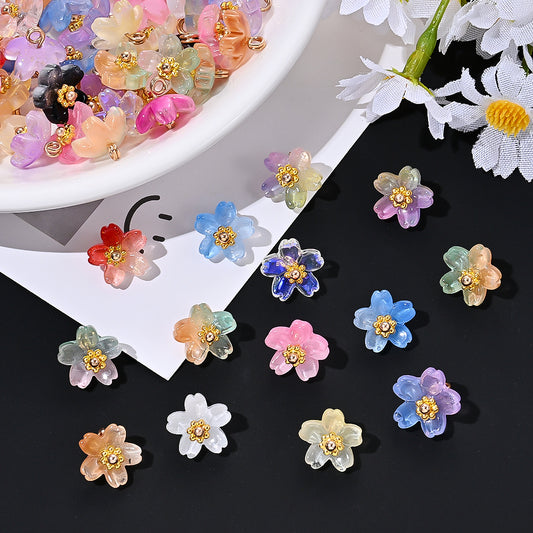 Shiny UV Iris Flower Beads