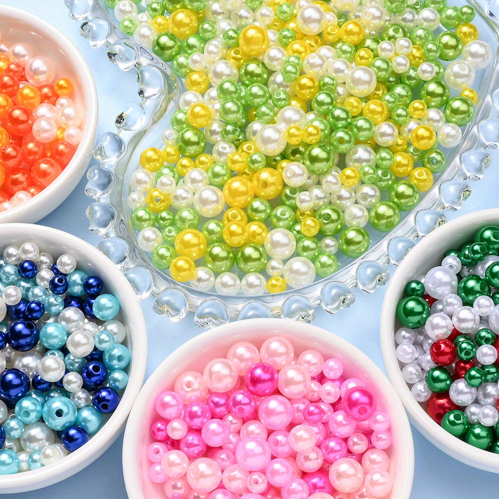 30g 6/8/10mm Multicolor Acrylic Round Beads