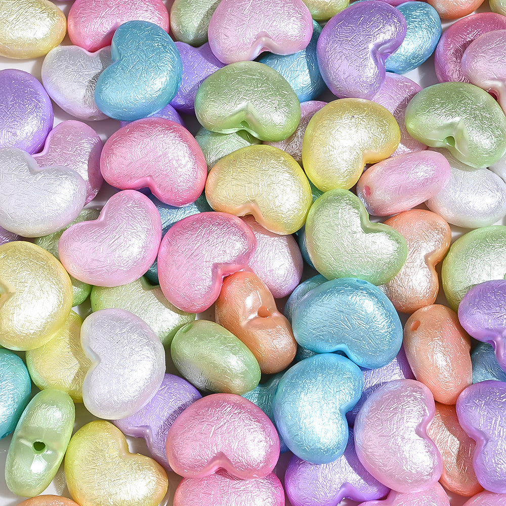 Macaron Matte Heart Spacer Beads