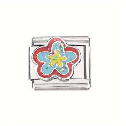 1pc 9x10mm Stainless Steel Flower Module Bead