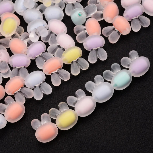 10/50pcs 12x16mm Matte Transparent Star Acrylic Beads