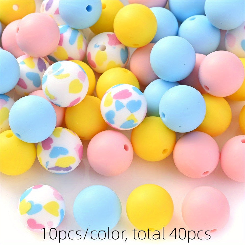 15mm Gradient Round Silicone Beads