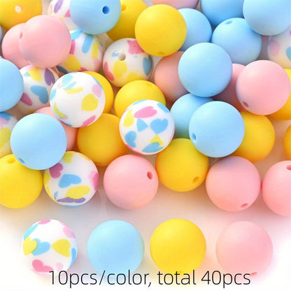 15mm Gradient Round Silicone Beads
