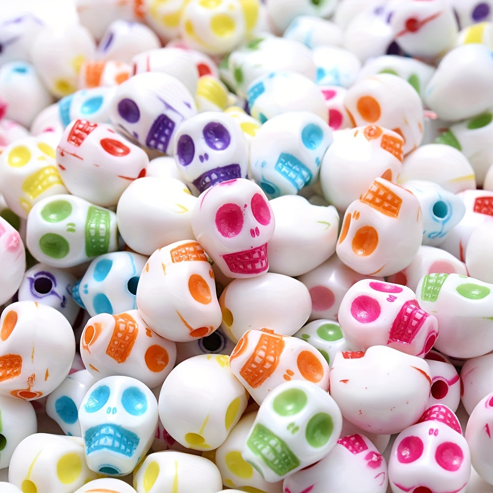 Colorful Acrylic Skull Spacer Beads