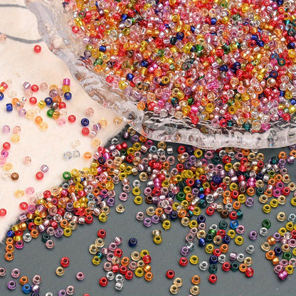 1.5mm Silvery-filled Mini Glass Rice Beads