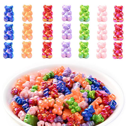 200pcs 11x18mm AB Color Bear Acrylic Beads