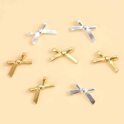 20pcs 12x20mm Bow Alloy Spacer Pendant Beads