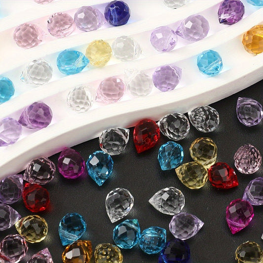 40pcs 8x10mm Multicolor Artificial Crystal Prism Beads