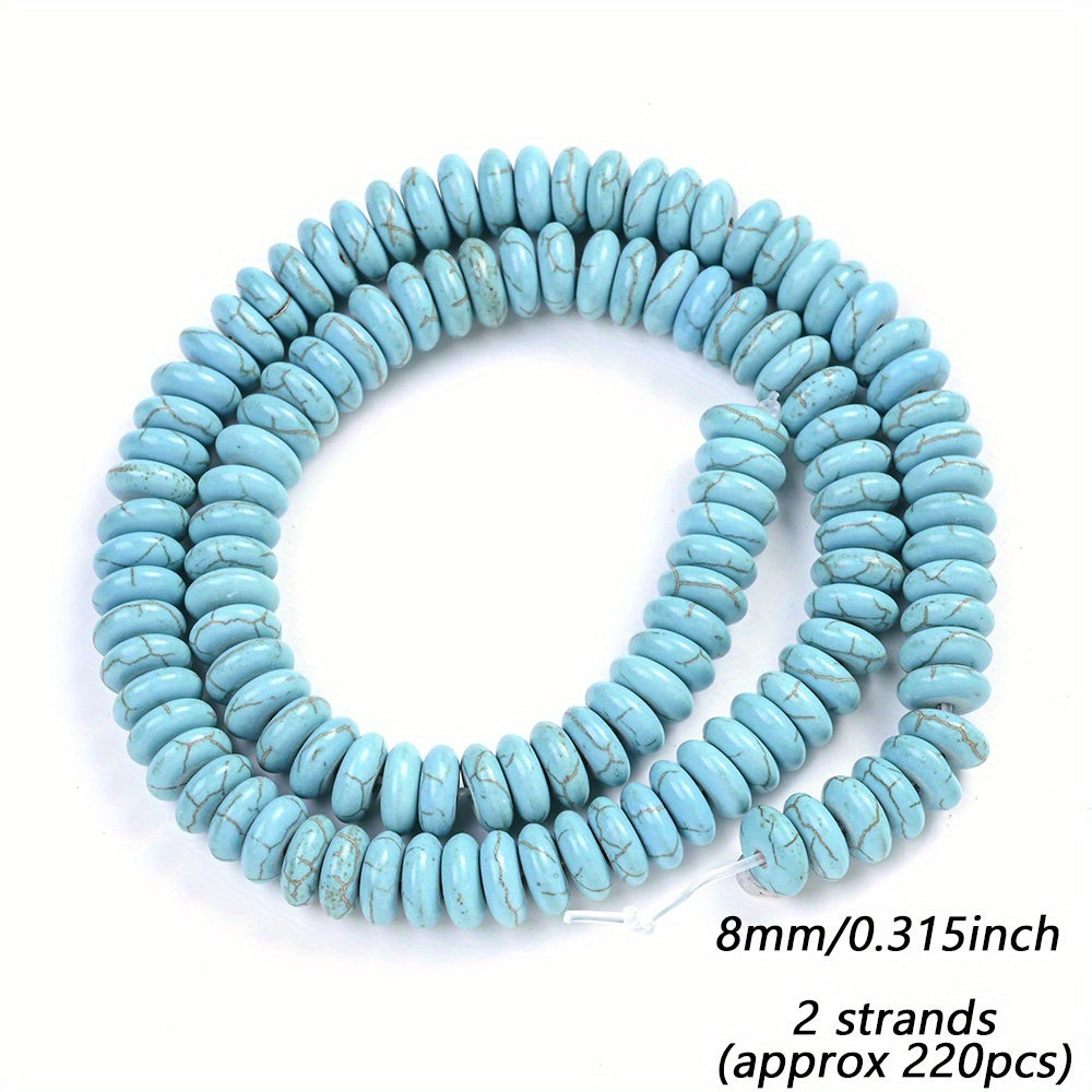 Turquoise Flat Round Lentil Stone Beads