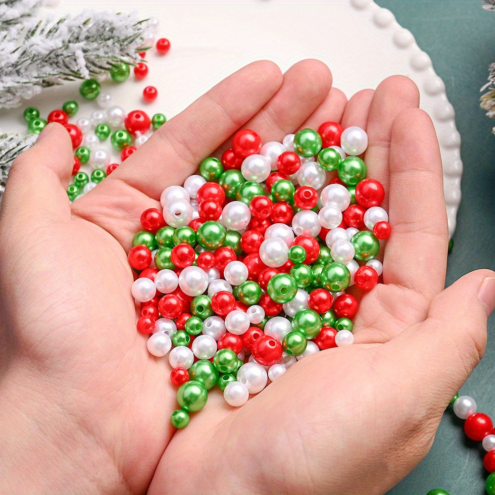 Christmas Glossy Acrylic Pearl Beads