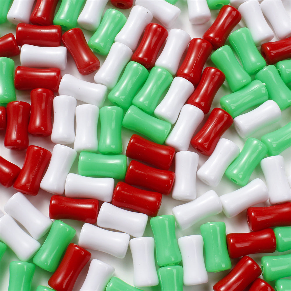 100pcs 7x13mm Christmas Acrylic Bamboo Beads