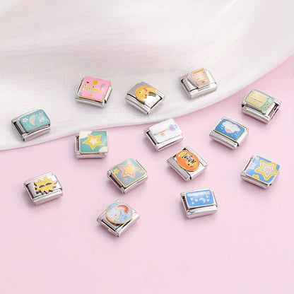 1pc 9x10mm Stainless Steel Module Charm Bead