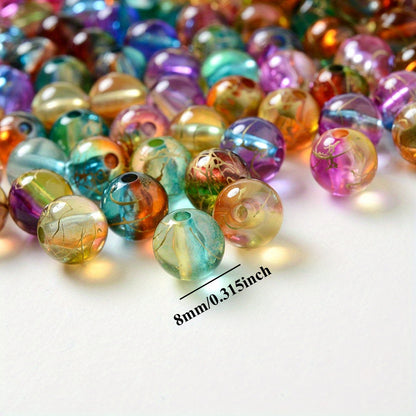 8mm Gradient Acrylic Golden Line Beads