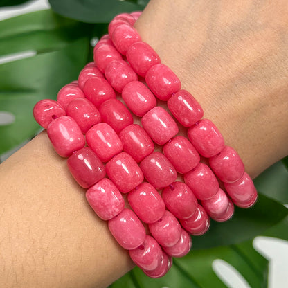 8 × 12mm Rhodonite Natural Stone Spacer Beads