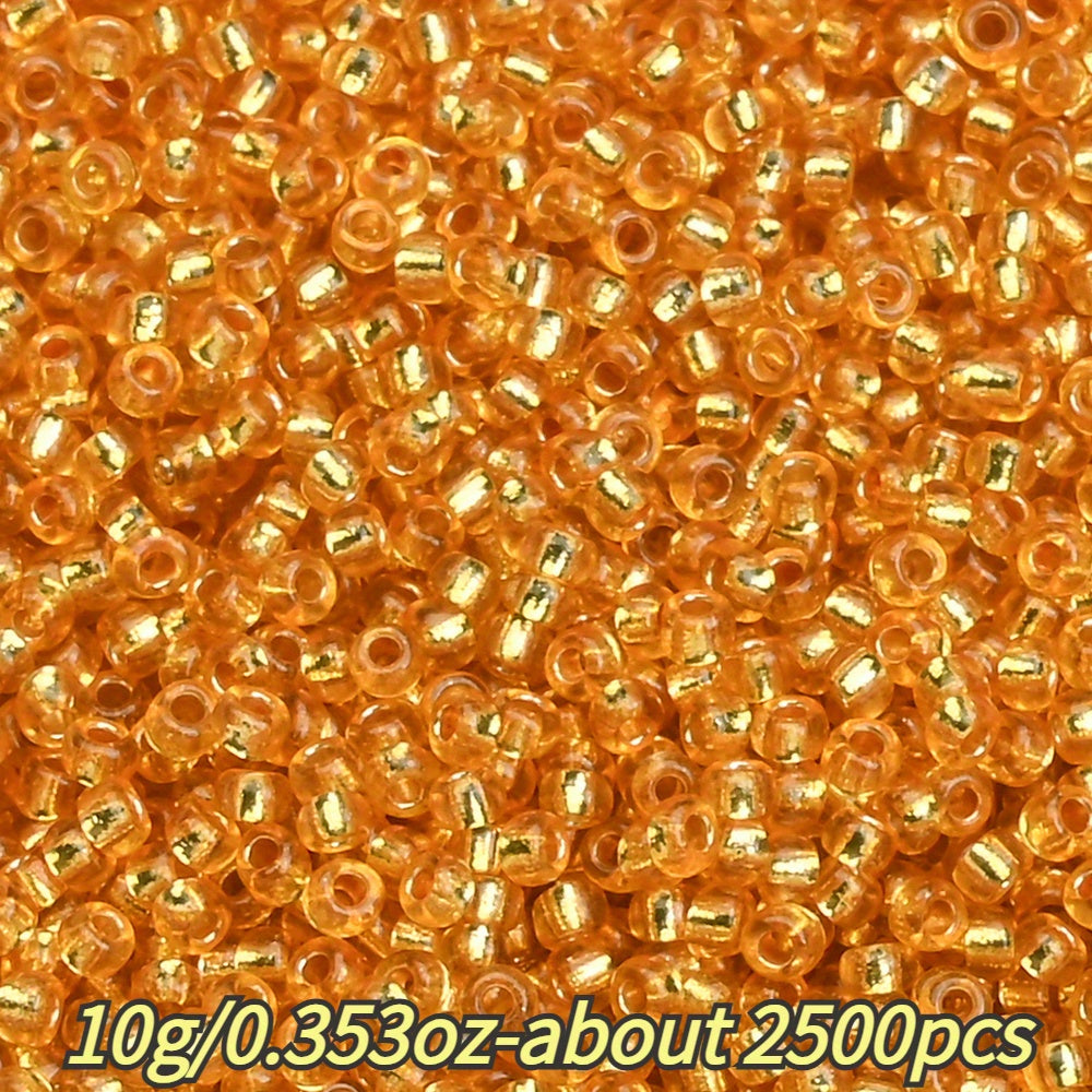 1.5mm Silvery-filled Mini Glass Rice Beads