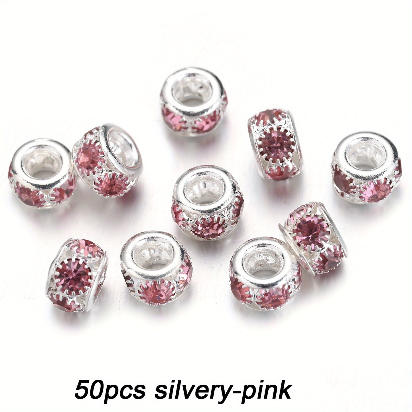 Transparent Glass AB Geometric Rhinestone Spacer Beads
