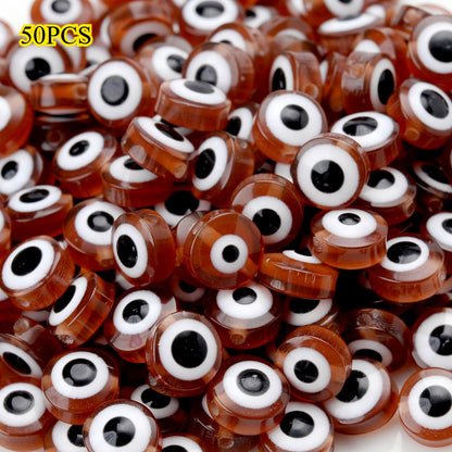 20/50pcs 6-14mm Colorful Flat Round Eye Resin Beads